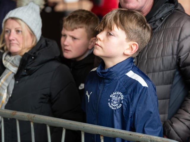 Blackpool fans arrive at Bloomfield Road ahead of the Championship fixture against Burnley. Photo: Kelvin Stuttard