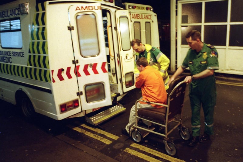 Millennium at Blackpool Victoria Hospital. A casualty arrives at A&E