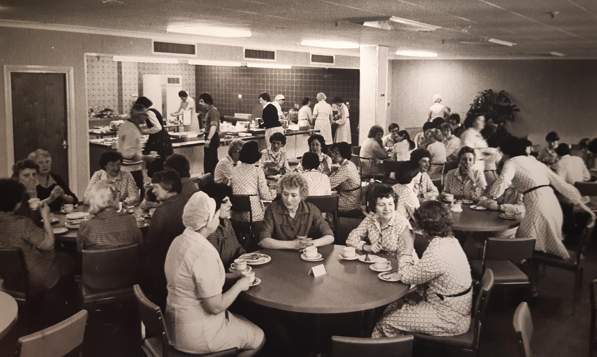 M&S staff canteen in 1980. Pity the prices for a working lunch weren't the same these days - a three course meal was 10p