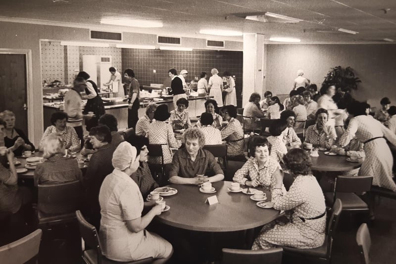 M&S staff canteen in 1980. Pity the prices for a working lunch weren't the same these days - a three course meal was 10p