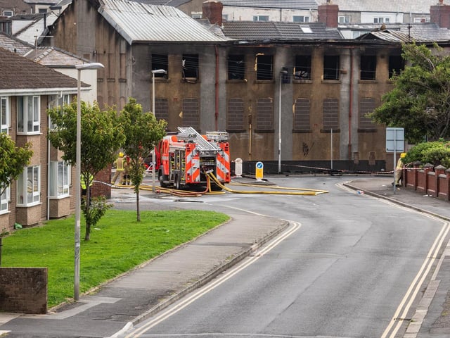 Aftermath of a fire at the Central Club on Kent Road in Blackpool