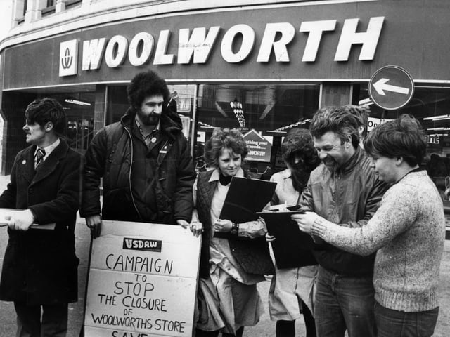 Assistants from the Bank Hey Street branch collected 500 signatures in three hours for a petition protecting against the sale of the store - this was in 1982