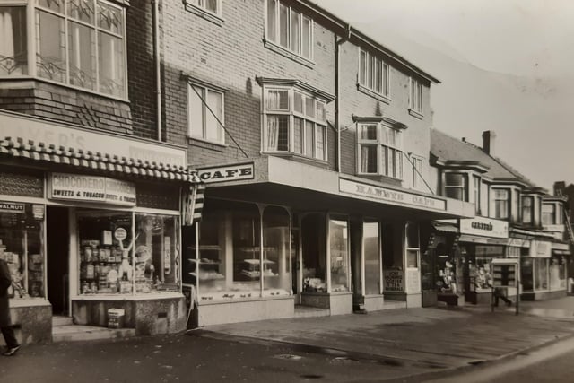 Red Bank Road shops in 1966 - Handy's Cafe and Players Sweets an Tobacco