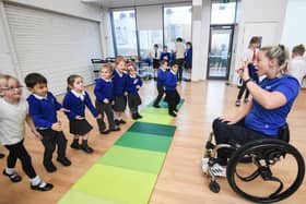 Paralympian Sophie Carrigill pays a visit to pupils at Blackpool Gateway Academy