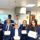 Highfield pupils pictured with their culinary creations
