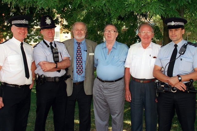 South Fylde police team working with the community to solve crime problems in Lytham. Pictured are Insp Ken Naylor, Sgt Dave Barnes, Trevor Galley (principal housing officer), Derek Hood (chairman of the residents association), Councillor John Joyner and Act Sgt Peter Beresford