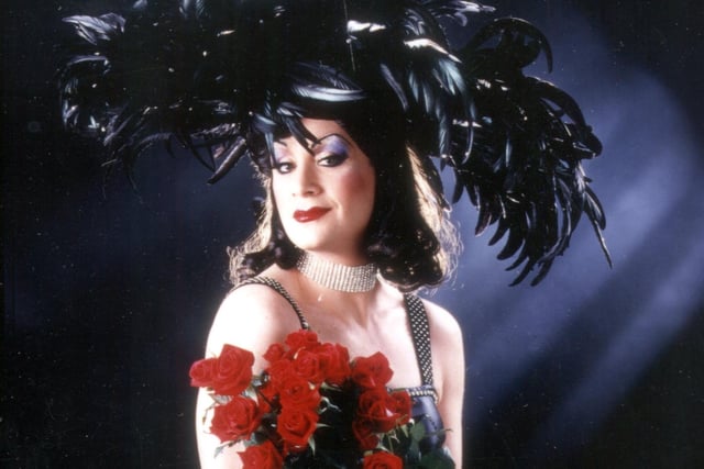 Betty Legs Diamond poses for Funny Girls 4th birthday