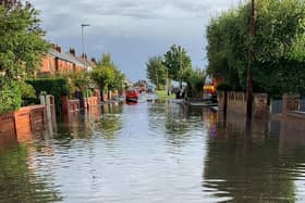 The scene in Bush Lane, Freckleton