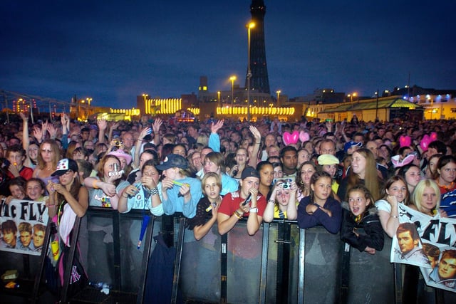 The car park was also used for the switch on of Blackpool's Illuminations. It's huge 17 acre site was perfect to pack in the crowds such as this scene in 2003