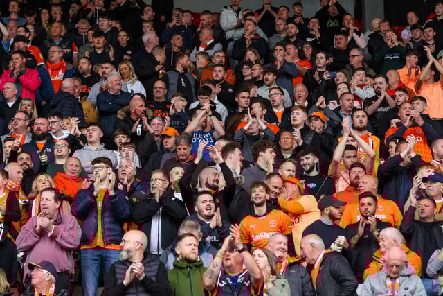 Blackpool fans at Oakwell for the Seasiders' game against Barnsley.