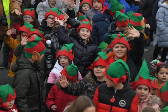 Time for a wave during the Elf Run at Chaucer School, Fleetwood Photo Neil Cross