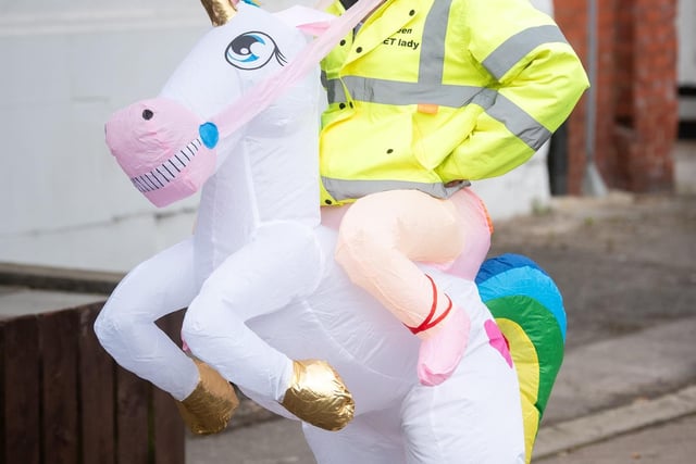 A colourful participant in the Freckleton Club Day procession.