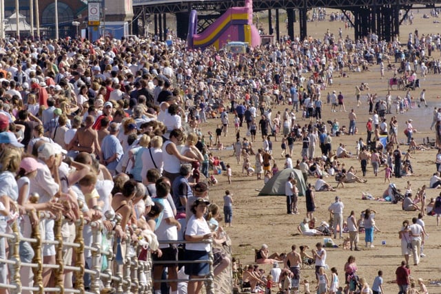 You couldn't put a pin between the crowds on the Promenade for Blackpool Air Show in 2005