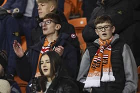 Seasiders supporters at Bloomfield Road in 2024.