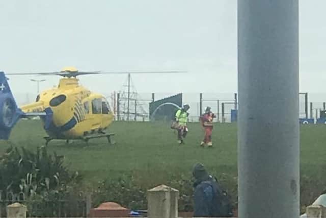 A cyclist was taken to hospital with a "serious leg injury" following a collision in Cleveleys. (Photo by Margi Leek)