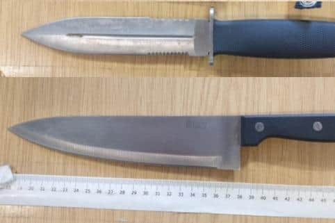 Two youths were arrested after two large knives were recovered by police in Bispham. (Credit: Lancashire Police)