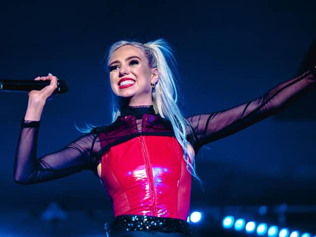 Kitty Harris performing as young Heather in Greatest Days. Image: Adrian Patrick