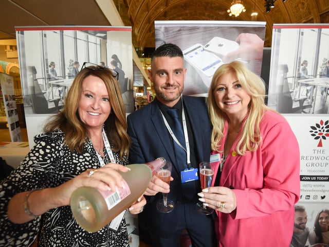 Stay Blackpool expo at the Winter Gardens. Pictured is Deborah Darwen, Ryan Smith and Susan McKnight from The Redwood Group.