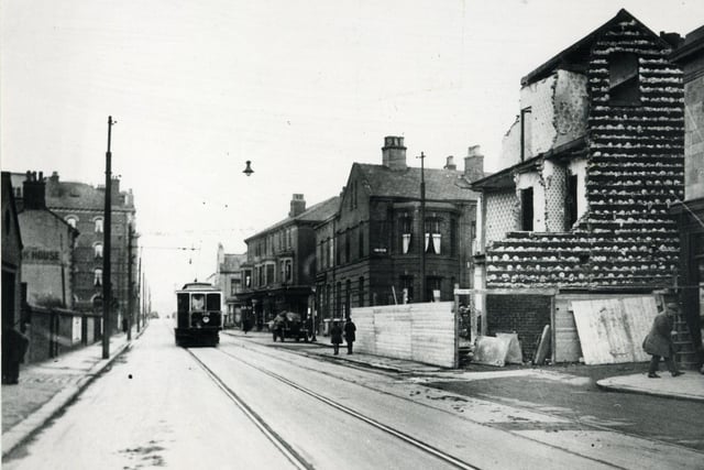 Dickson Road, looking north arpund 1910. On the left is the rear of the Park House Hotel and the distinctive windows of the multi-storey Imperial Hotel.