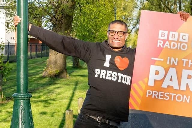 Radio 2 presenter Richie Anderson promoting Radio 2 In The Park at Moor Park, Preston.