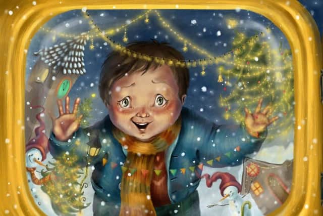 One of Zohreh Godini's beautiful illustrations in the book, Danny and the Christmas Light