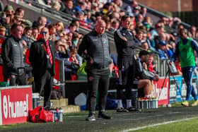 Fleetwood Town Head Coach Stephen Crainey during Fleetwood's loss to Ipswich Town.