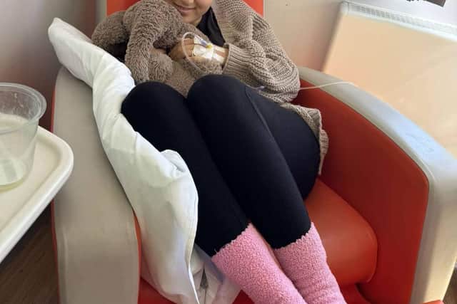 Sophia in one of her chemo sessions.