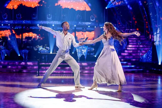 Annabel Croft and Johannes Radebe during a dress run on November 4. Image: BBC/Guy Levy