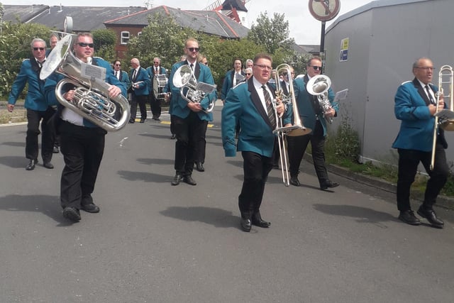 Thornton Cleveleys Band in the parade for Thornton Cleveleys Gala