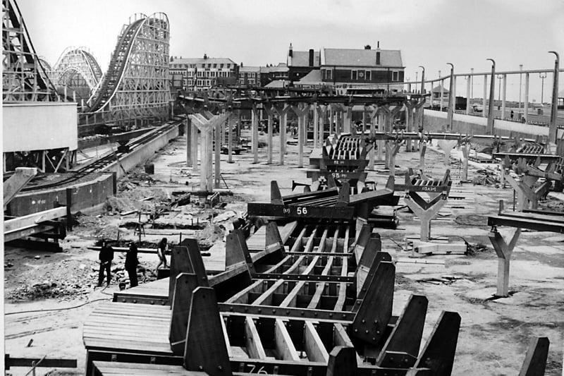 This was the construction of the Log Flume, does anyone know what year it was?