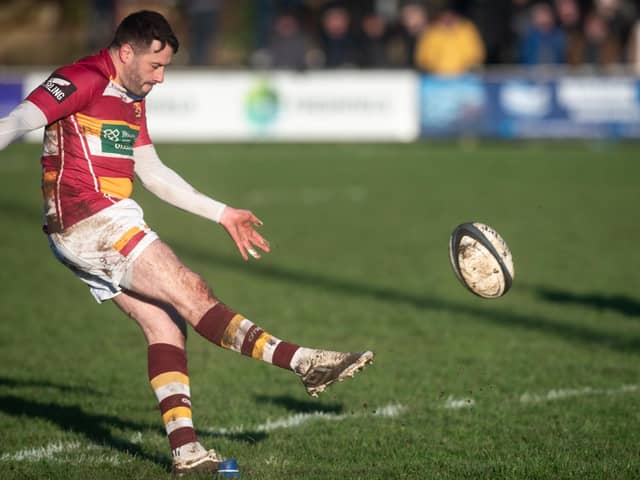 Greg Smith scored Fylde's first try in their victory at Lymm Picture: Daniel Martino