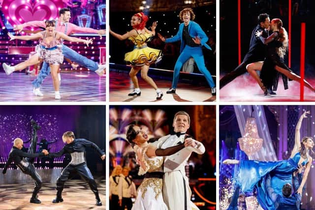 The six remaining couples after the Blackpool week. Images: BBC/Guy Levy
