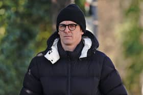 Joey Barton arriving at Wimbledon Magistrates' Court