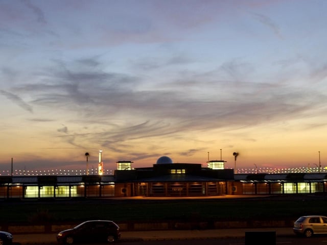 The newly renovated Solarium on Blackpool South Promenade in all its evening glory, 2004