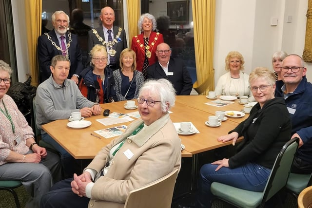 The volunteers were hosted and praised for their efforts at two receptions held in the town hall.