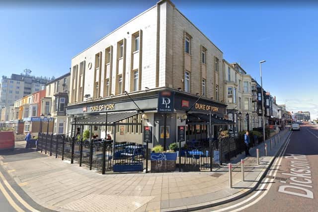The Duke of York pub in Dickson Road was handed a 0 star for hygiene after an inspection on Friday, October 14