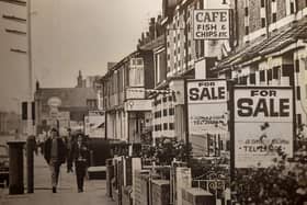 This photo was taken in October 1981 and shows Radcliffe Road properties up for sale. Houses were on the market but interest rates were sky-high