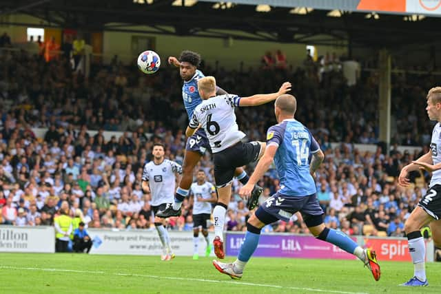 Ellis Harrison on the attack for Fleetwood at Port Vale Picture: ADAM GEE