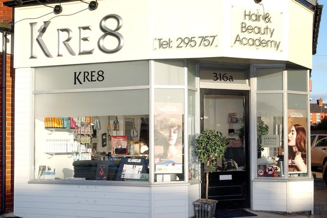 Exterior of Kre8 Hair Salon at Church Street in Blackpool.