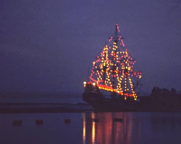 An illuminated galleon will light up the waters in Morecambe during Baylight '25.