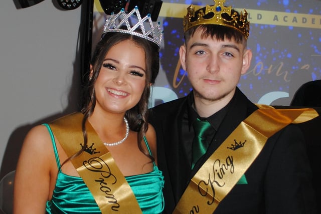 The first Armfield Academy Prom King and Queen, Charlie Congleton and Maisy Robinson