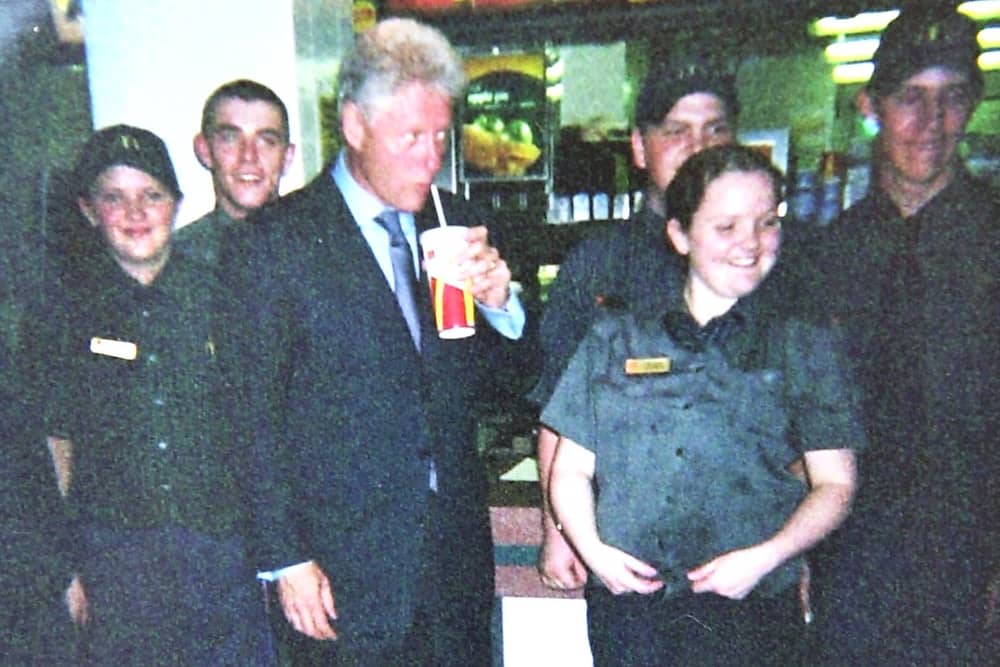 Bill slurps on a large coke