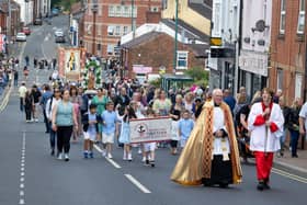 The streets of Kirkham and Wesham were a sea of colour as the morning procession was held for  the first time in three years
