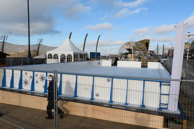 The Christmas ice rink on Blackpool Promenade. Photo: Kelvin Stuttard