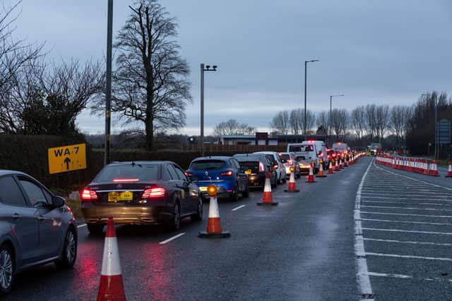 Motorists complained of long delays after temporary traffic lights were installed on the A583 Blackpool Road