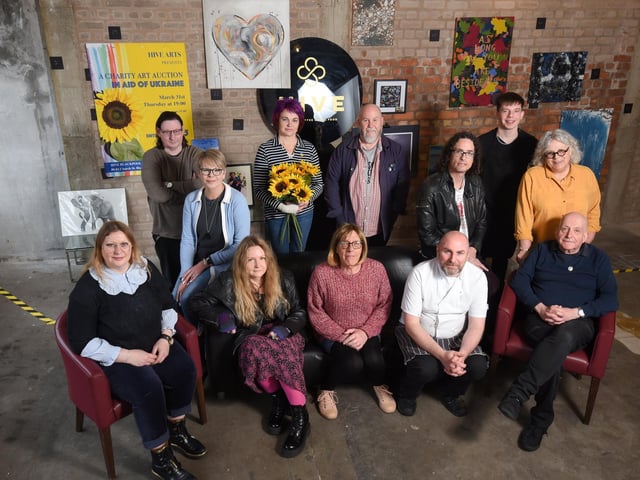 A group of artists have raised over £8000 for Ukraine by auctioning their work at HIVE