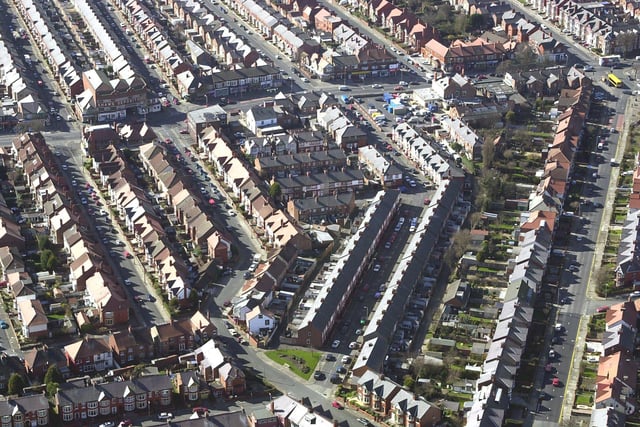 Whitegate Drive area, looking towards the Belle Vue pub top right