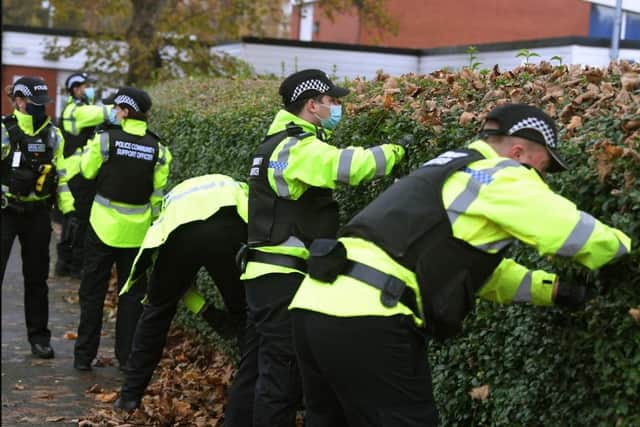 Officers carry out a knife swoop in Preston during a previous Operation Sceptre campaign in 2020.