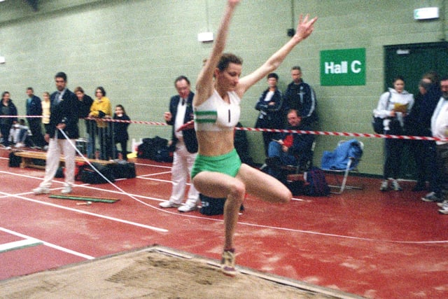 North of England Athletics Association 2000 Indoor Championships at Blackpool Sports Centre. Katie Richardson of Wakefield and District H & AC in the Junior Long Jump