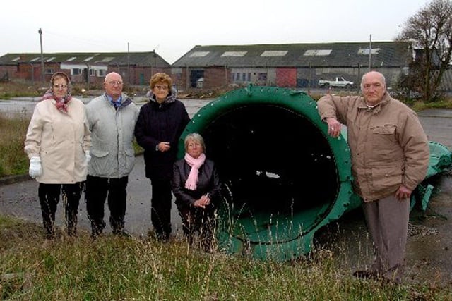Pictured by the funnel of the trawler Goth, at Fleetwood Docks, are (from left), Evelyn Laird, Harry Dingle, Vera Roney, Angela Manson and Bill Edwards